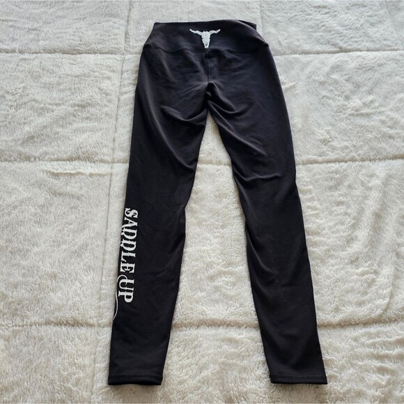 Black "Saddle Up" Leggings  Western Style Size Small. Excellent Condition. - Picture 3 of 6